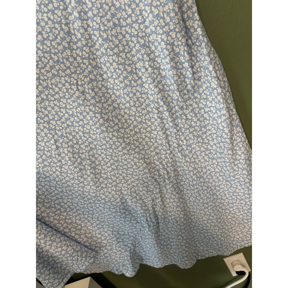 Doen Womens Sonia Floral Printed Cerulean Blue Hillside Long Maxi Gown Dress L - Picture 5 of 11